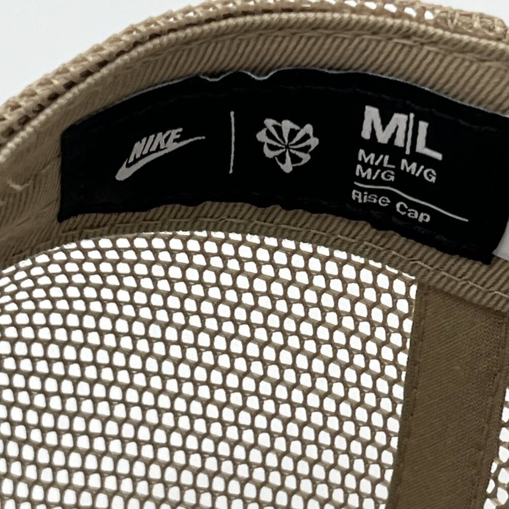Nike Rise Structured Trucker Hat Cap Beige Tan Curved Brim Adult M/L - Picture 6 of 6